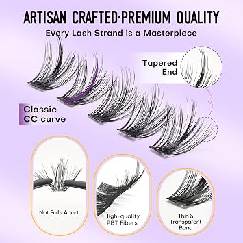 Manga Lashes Cluster with Spikes 168pcs Natural Anime Individual Eyelashes Extensions Cute 10-18mm Wispy Cluster Lashes Dramatic Wet Look Lashes