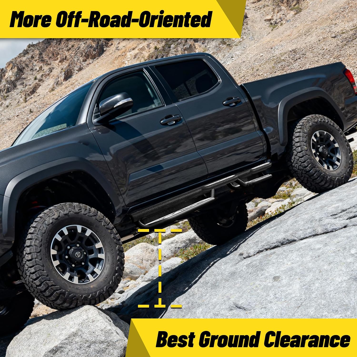 for Tacoma Side Steps, MONOKING Running Boards Compatible for 2005-2023 Tacoma Double Cab Nerf Bars Side Steps