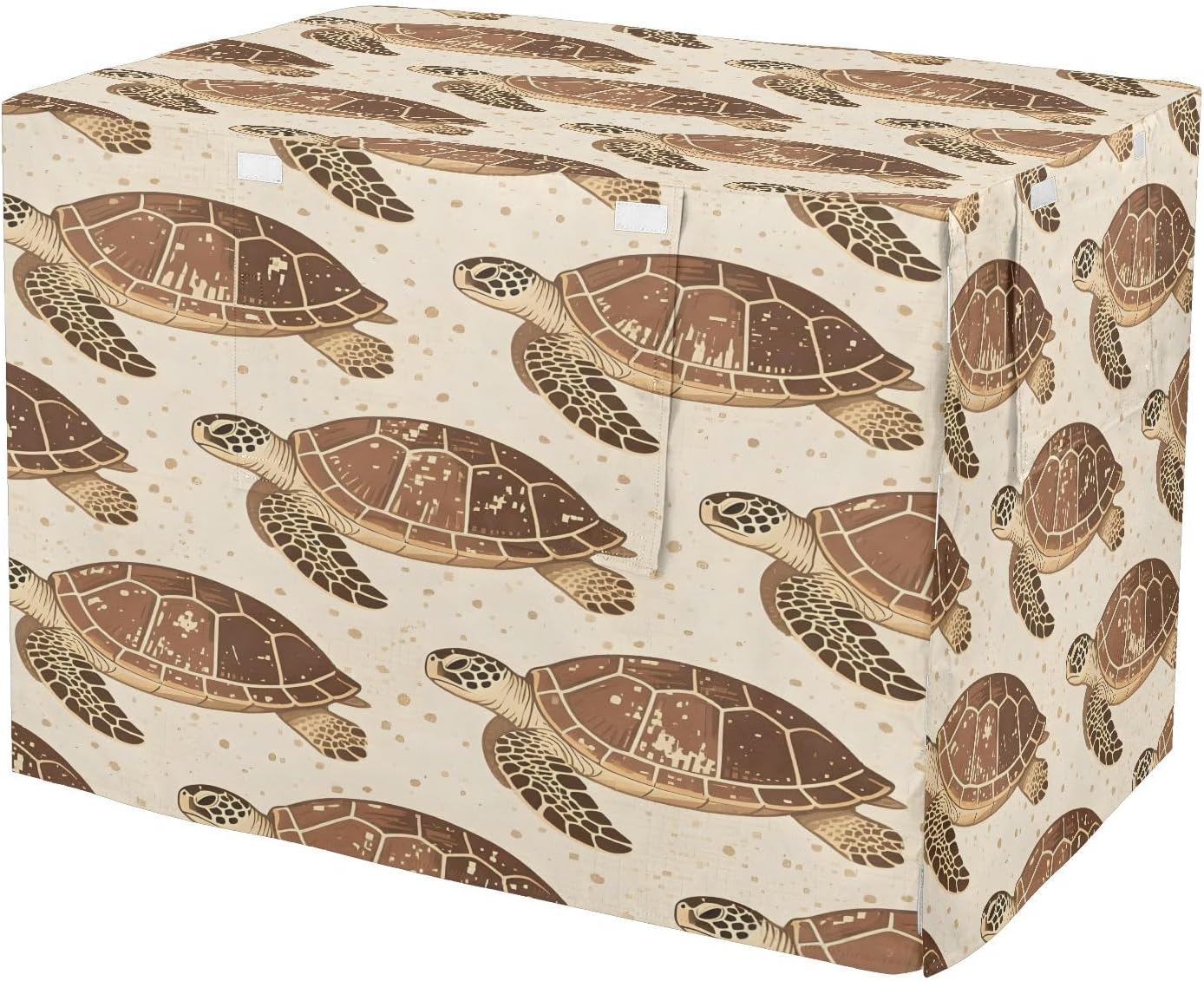 Vintage Sea Turtles Dog Crate Cover 600D Oxford Pet Kennel Cover with Mesh Window for Dog Cages, Windproof Waterproof Machine Washable, 48"x30"x33"