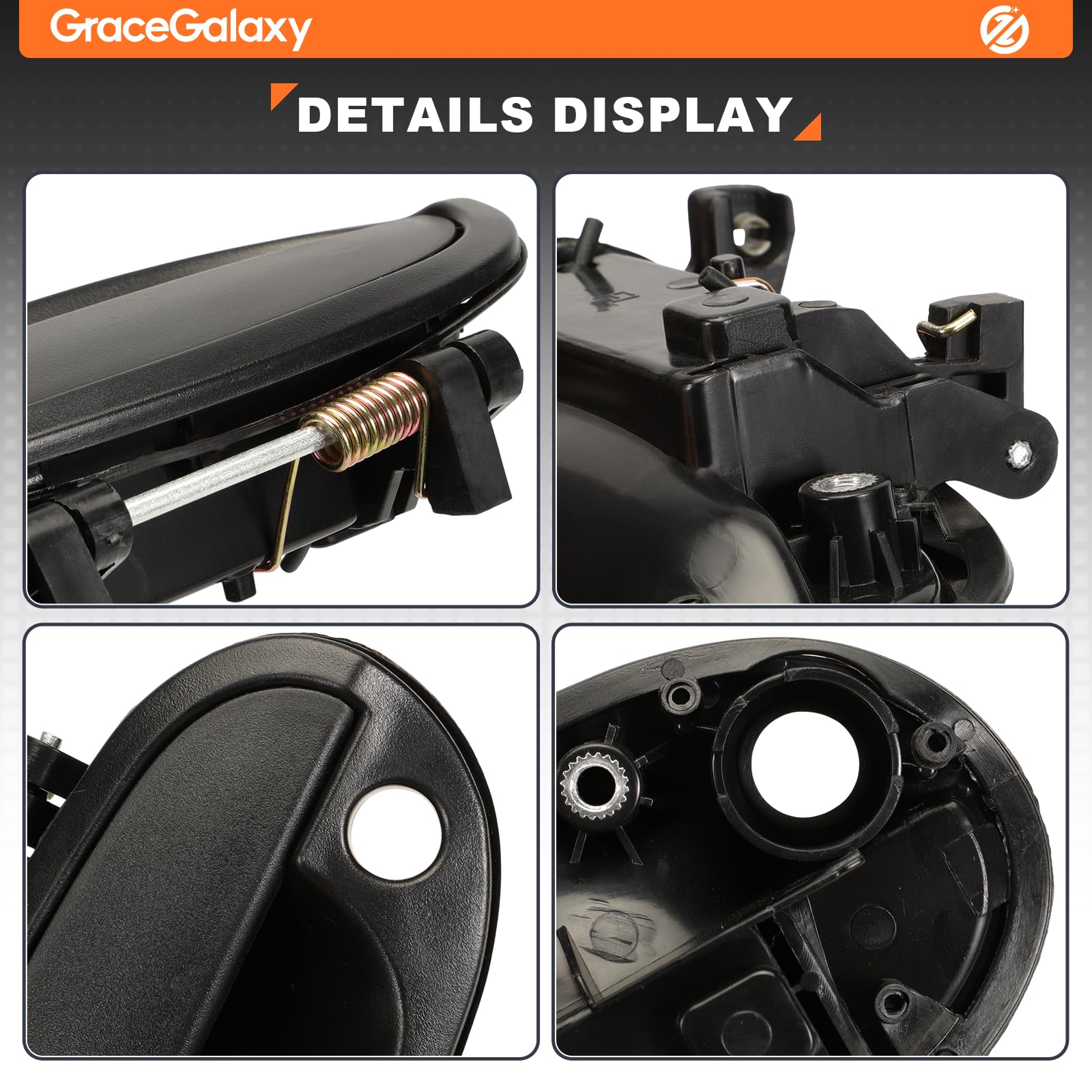 GRACEGALAXY Maniglia della Porta Esterna dell'automobile per Matiz 2006-2009, Spark 2006-2009 Anteriore e Posteriore 96601472, 96601473, 96601474, 96601475
