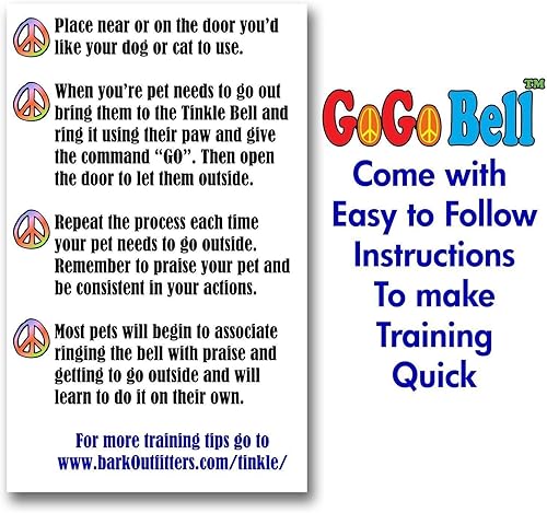 Miniatura 5 de Campana de entrenamiento para perros GoGo Bell, timbre para perros, tu cachorro te avisa cuando necesita orinar, Negro