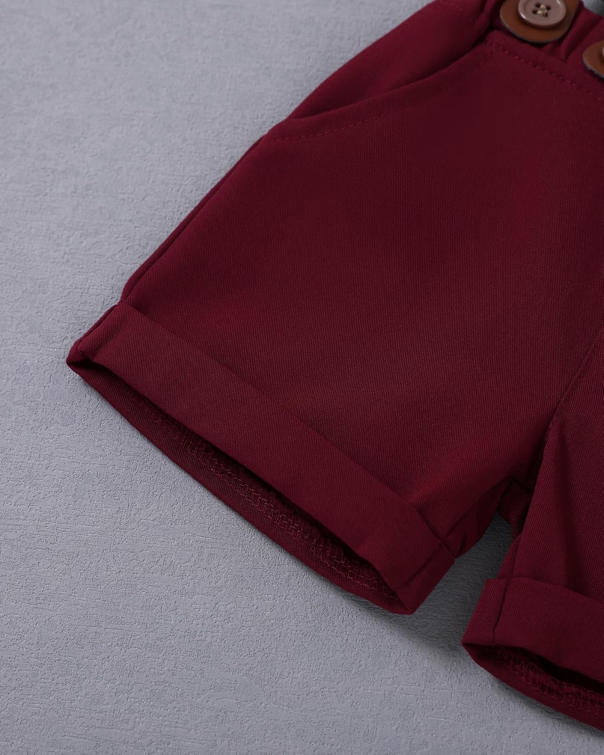 SANMIO Baby Boy Clothes Suits Short Sleeve Top+Bowtie+Suspender Shorts Summer Infant Gentleman Birthday Outfits - Image 8