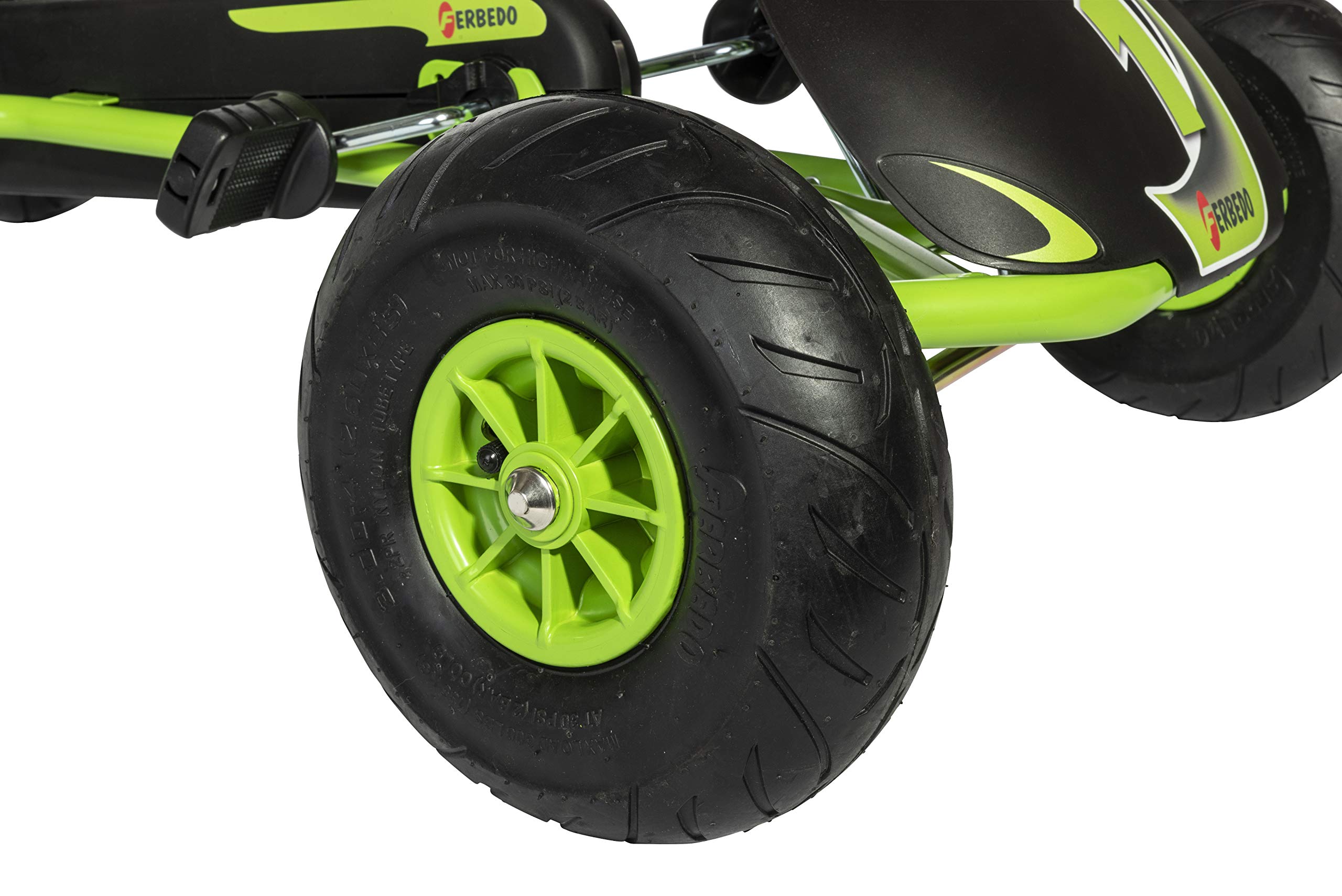 Ferbedo Go AR 8G (Gokart/Kart in schwarz/grün, mit Soundlenkrad und Luftbereifung, ab ca. 5-11 Jahre) 112005