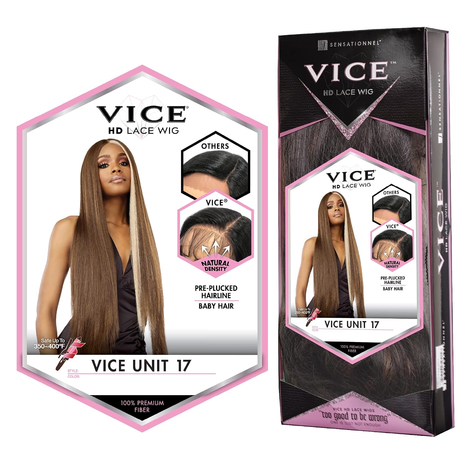 Sensationnel Vice Lace Front Wigs - Unit 17 5 Inch Deep Part Synthetic Preplucked Hairline (2 DARKBROWN)