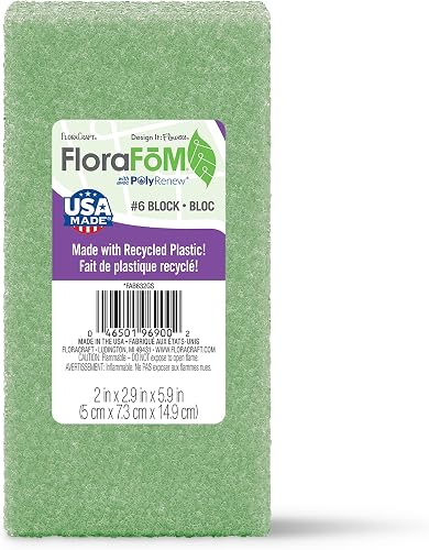Floracraft 124747 Styropor-Block Arrangeur 1-0,88 in. x 2-0,88 in. x 5-0,88 in. 