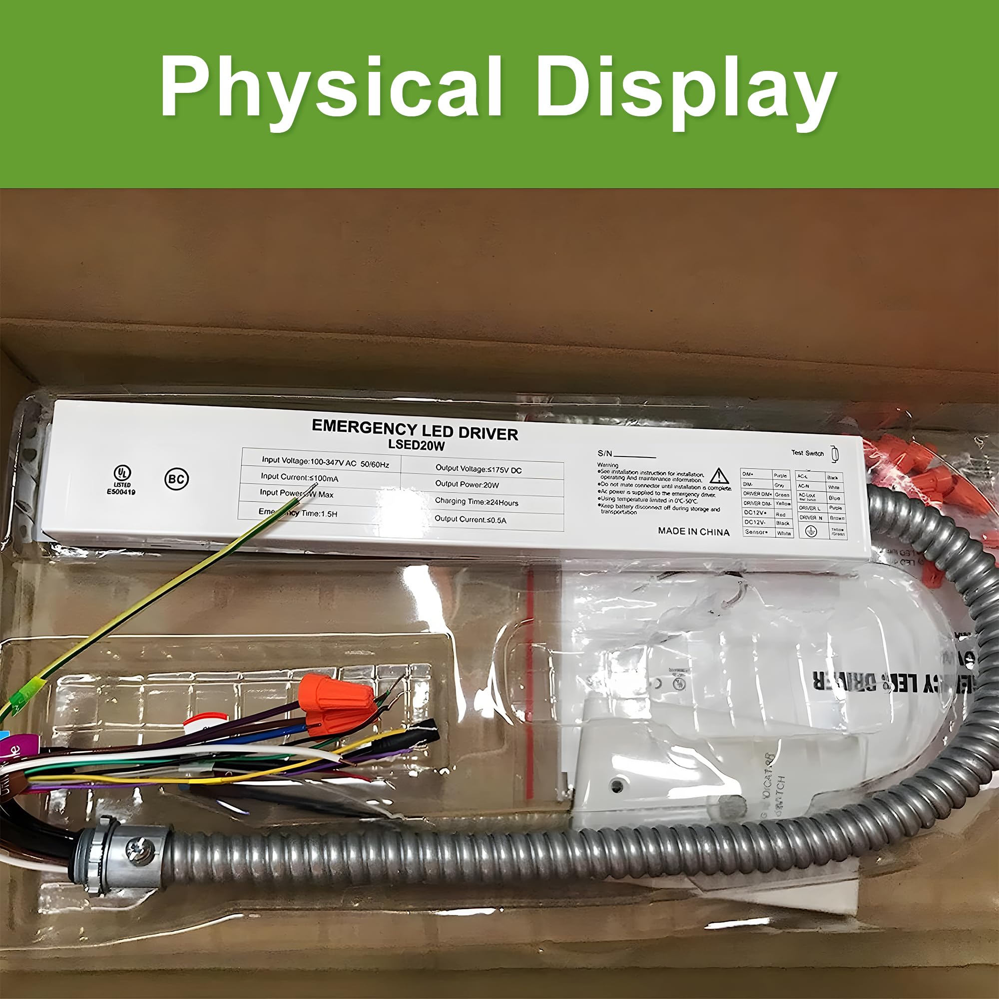 20W LED Emergency Backup Battery for Tubes, Linear Shop Light