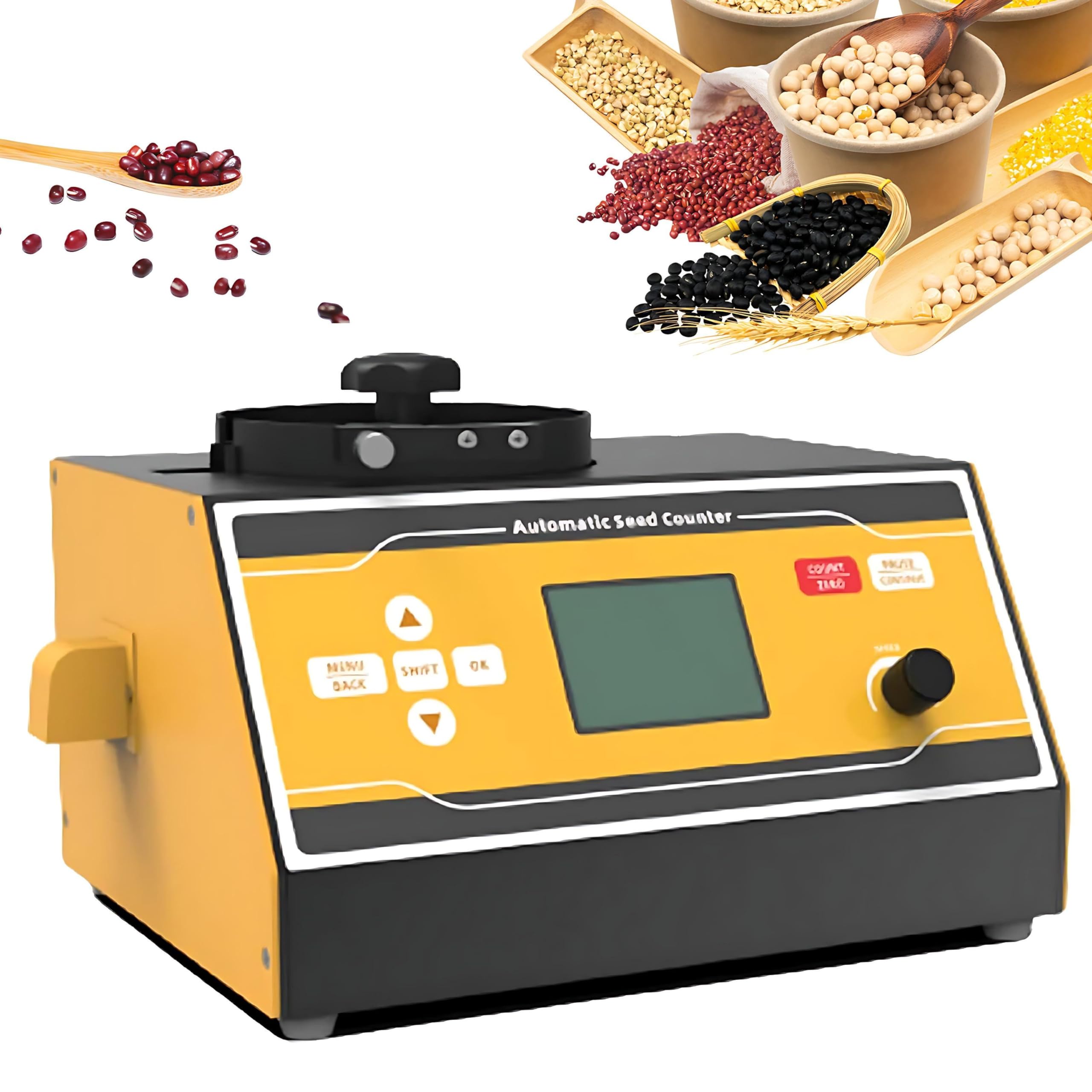 Automatische Saatgutzählermaschine mit einstellbarer Geschwindigkeit und klarem LED-Bildschirm, Mikrocomputer-Instrument für Reis, Sojabohnen, Mais, Weizen, Gemüsesamen