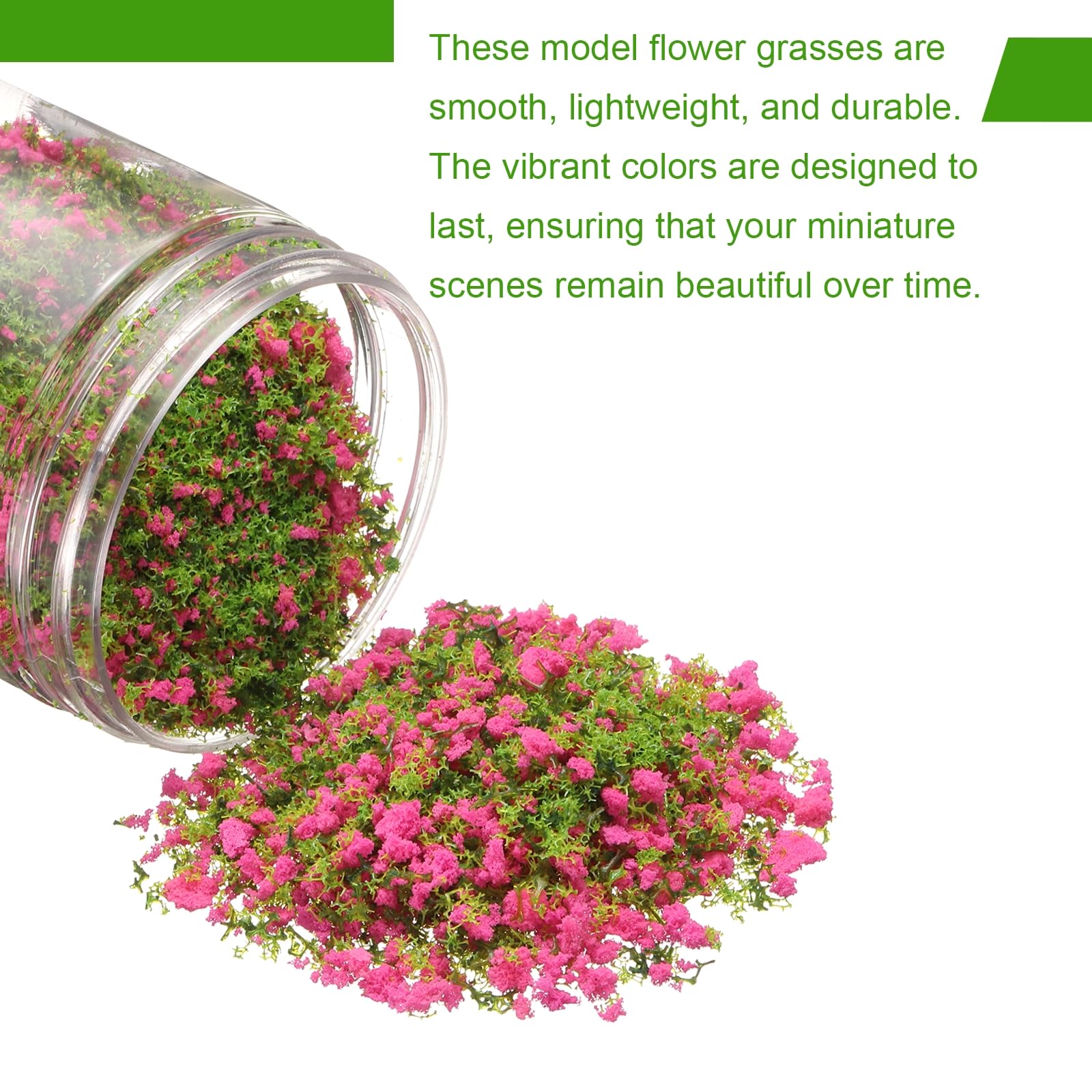 CoCud Model Flower Grass, 185ml Capacity, Fake Miniature Flower Grass Tree Plastic Sponge Rose Red - Image 3