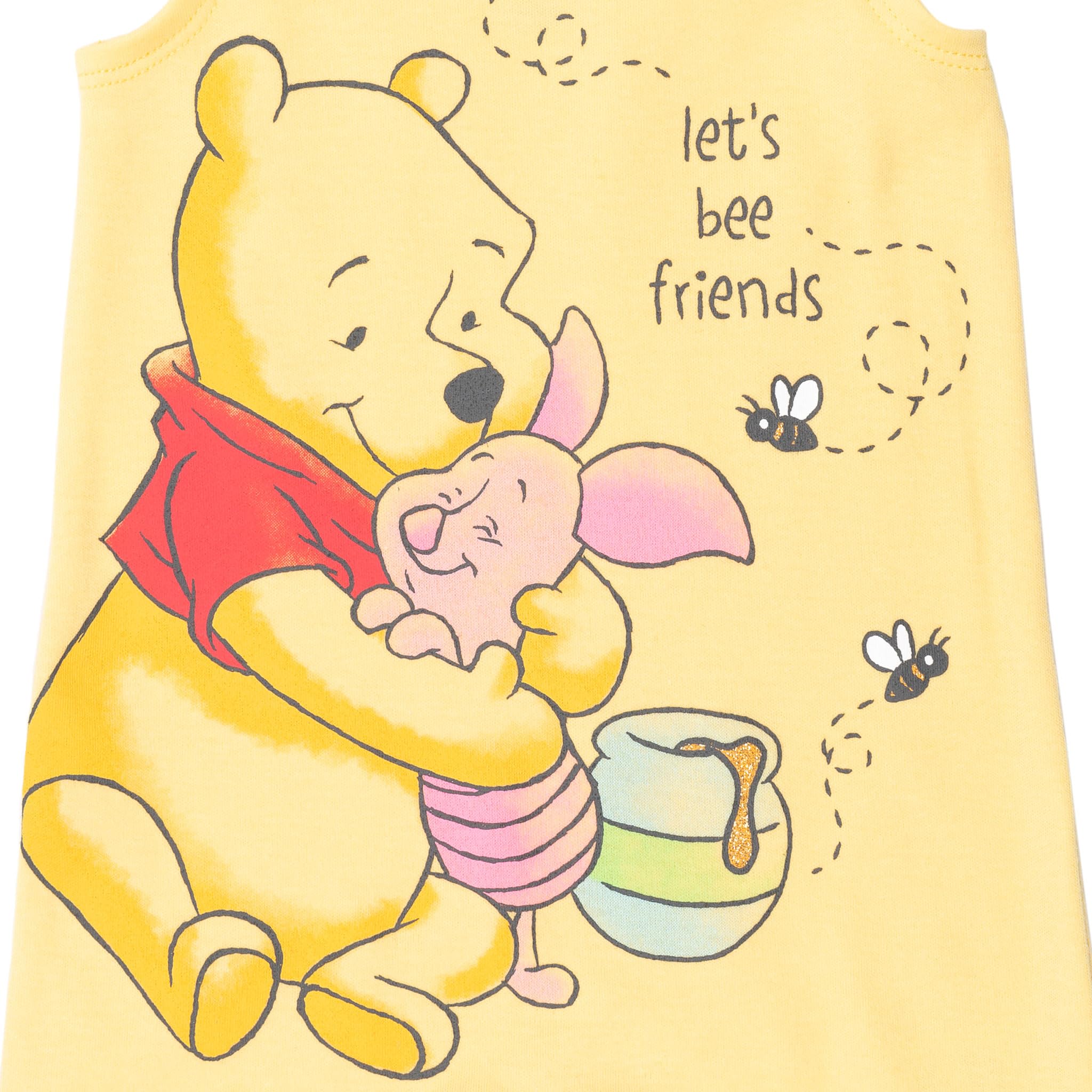 Disney Winnie The Pooh Baby Girls Romper Headband Set Yellow 0-3 Months