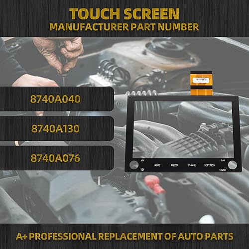 Miniatura 2 de Dasbecan Pantalla táctil de 8 pulgadas con 2 perillas compatible con Mitsubishi Outlander Sport Mitsubishi ASX 19-21 reemplaza el digitizador de