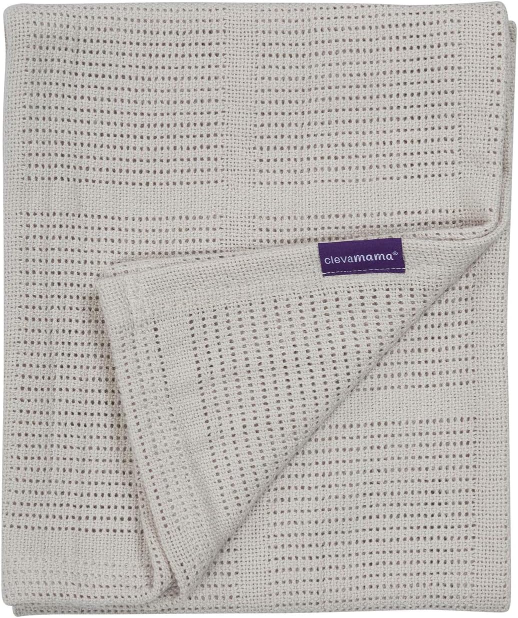 ClevaMama Baby Cellular Blanket - Cot 120x140 cm, 100% Cotton - Grey