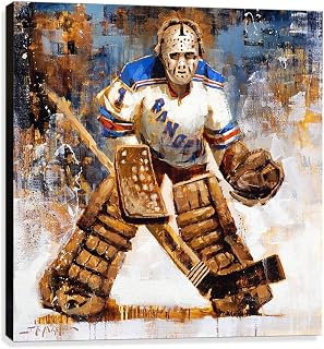 Ed Giacomin New York Rangers Canvas Print - Hockey Wall Art Decor Goalie NY Rangers Gift