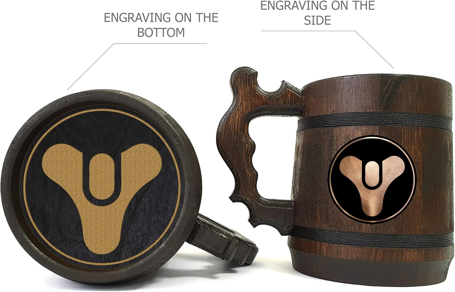 Tricorn Beer Mug, Personalized Stein, Wooden Tankard