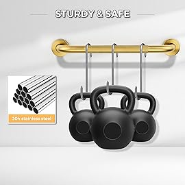 Grab Bars for Shower, 2 Pack 12-Inch Anti Slip Shower Handles for Elderly, Safety Shower Grab Bar, Stainless Steel Handicap Grab Bars for Bathroom,Toilet (Gold, 1 Diameter)