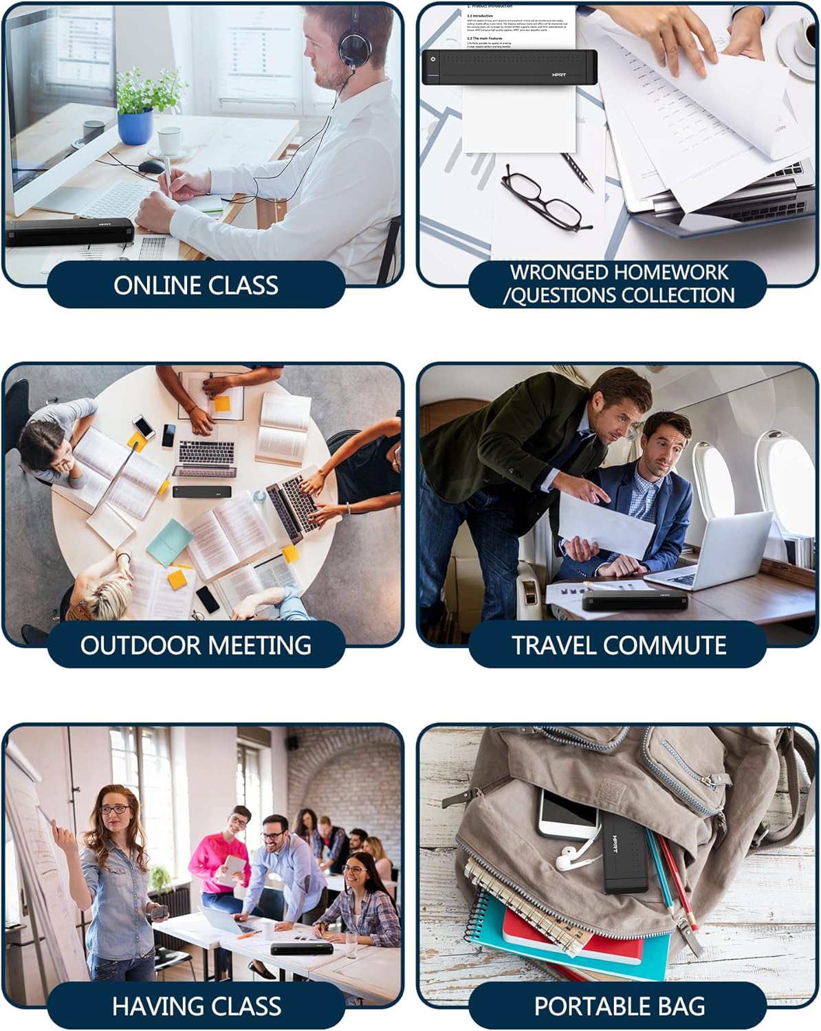 HPRT Wireless Bluetooth Portable Printer+Case+Ribbon 3 in 1 by Thermal Transfer MT800 for Traveling Printer Compatible with Android and iOS Phone,Support 8.5" X 11" US Letter & A4 Paper : Office Products