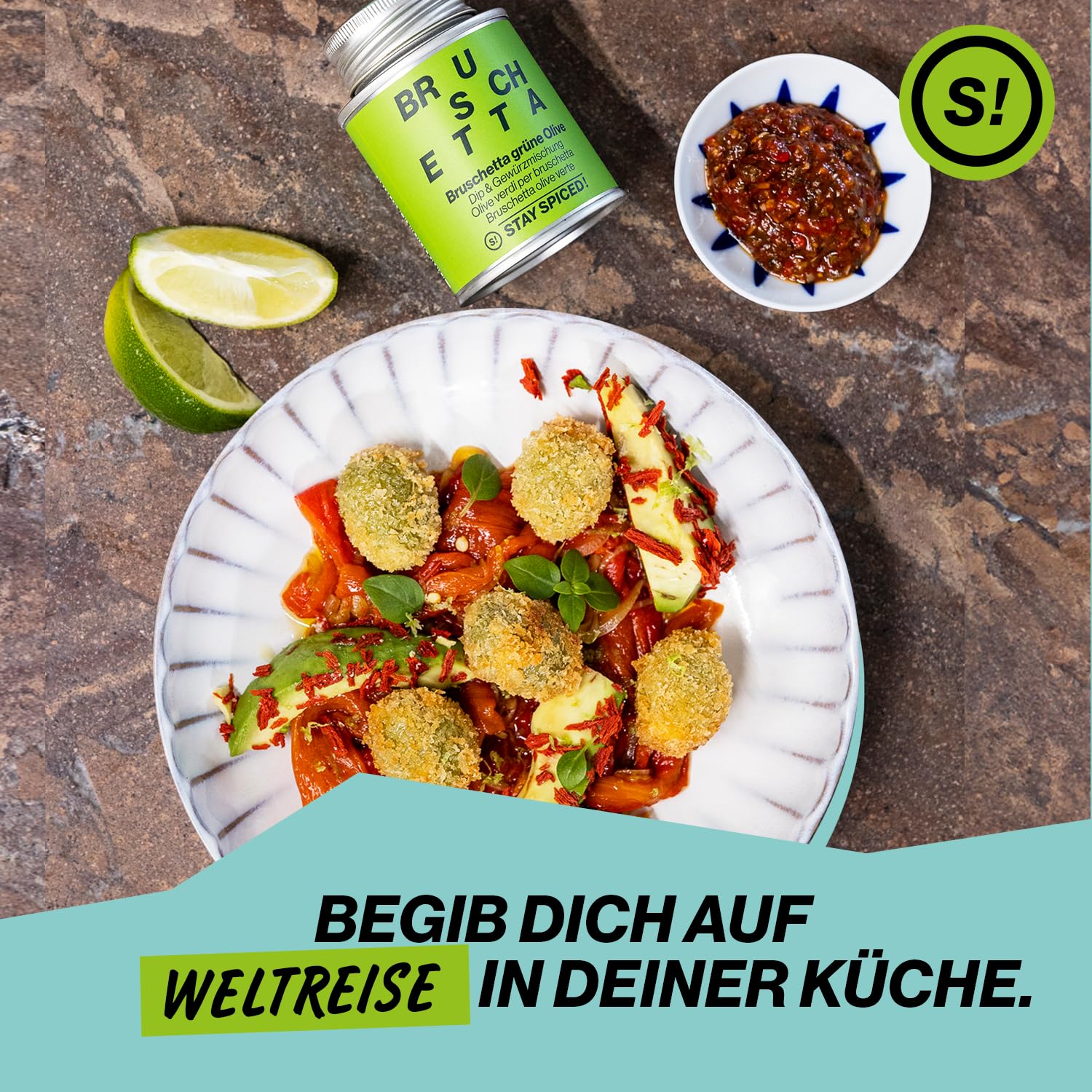 Stay Spiced !480 g / Famous Six - pudełko prezentowe I STAY SPICED !480 g pudełko na przyprawy z 6 popularnymi klasycznymi motywami przypraw z manufaktury przypraw I idealne jako prezent dla mężczyzn i kobiet