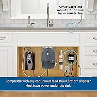 Vista 3 de InSinkErator STS00 interruptor de aire para fregadero o mesada con doble salida, incluye botón cromado y blanco, STS-00