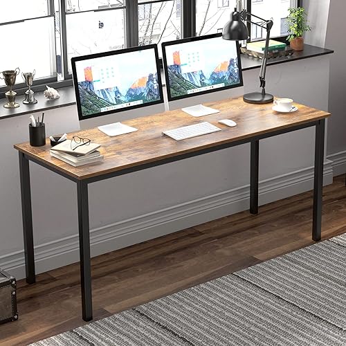 Miniatura 38 de DlandHome Escritorio pequeño para computadora de 31.5 pulgadas, mesa de escritura para espacios pequeños, mesa de estudio, escritorio para Nogal