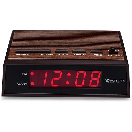 Westclox Retro Wood Style Digital Clock