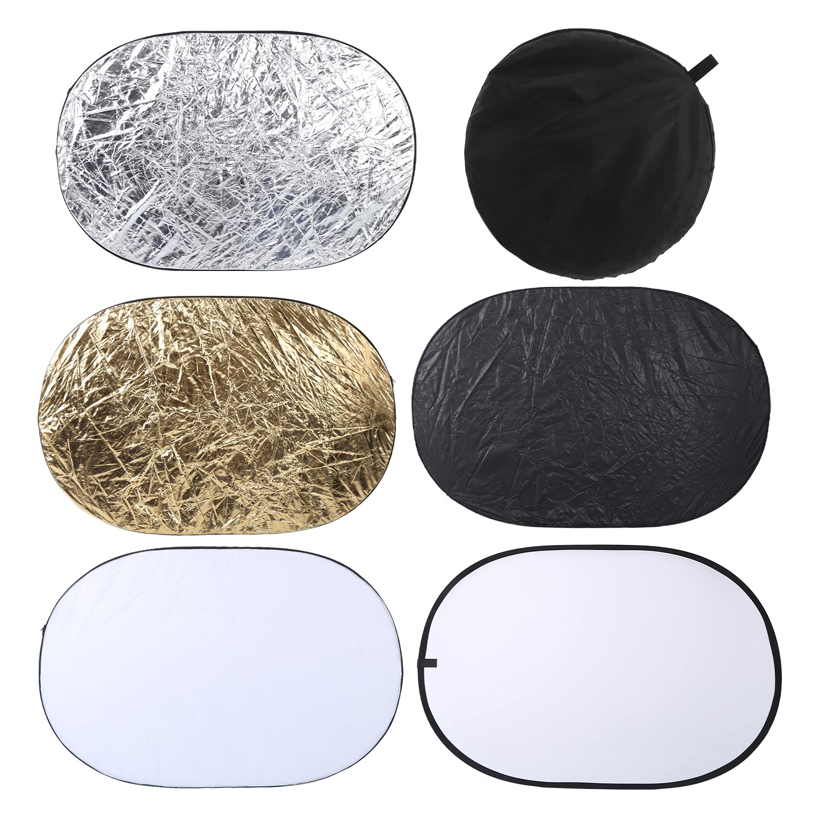 5 en 1 100x150CM Tablero de Fondo portátil Reflector Disco difusor de iluminación Plegable, Tablero de Fondo Disco difusor de iluminación Plegable