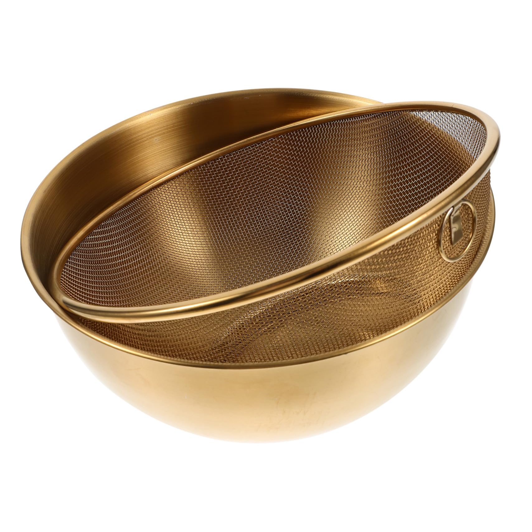 Colador para Lavar Arroz y Escurrir Alimentos de 22cm de Acero Inoxidable Resistente y Seguro Adecuado para Cocina Interior y Camping al Aire Libre