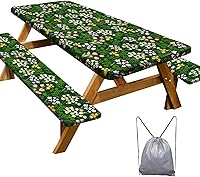 Vista 67 de Funda de mesa de picnic con fundas para bancos, elementos esenciales de camping, mantel de camping impermeable y a prueba de viento con bolsa