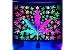 VEIGIKE Cool Trippy Weed Blacklight Tapestry: Unlock a Psychedelic Universe