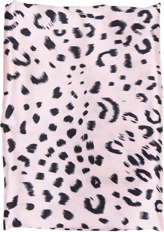Relax Beauty Luxury Sleep Satin Set with Satin Pillowcase, Non Frizz Eyeshade and Hair Saving Scrunchie, Moisture Wicking Surface, Leopard