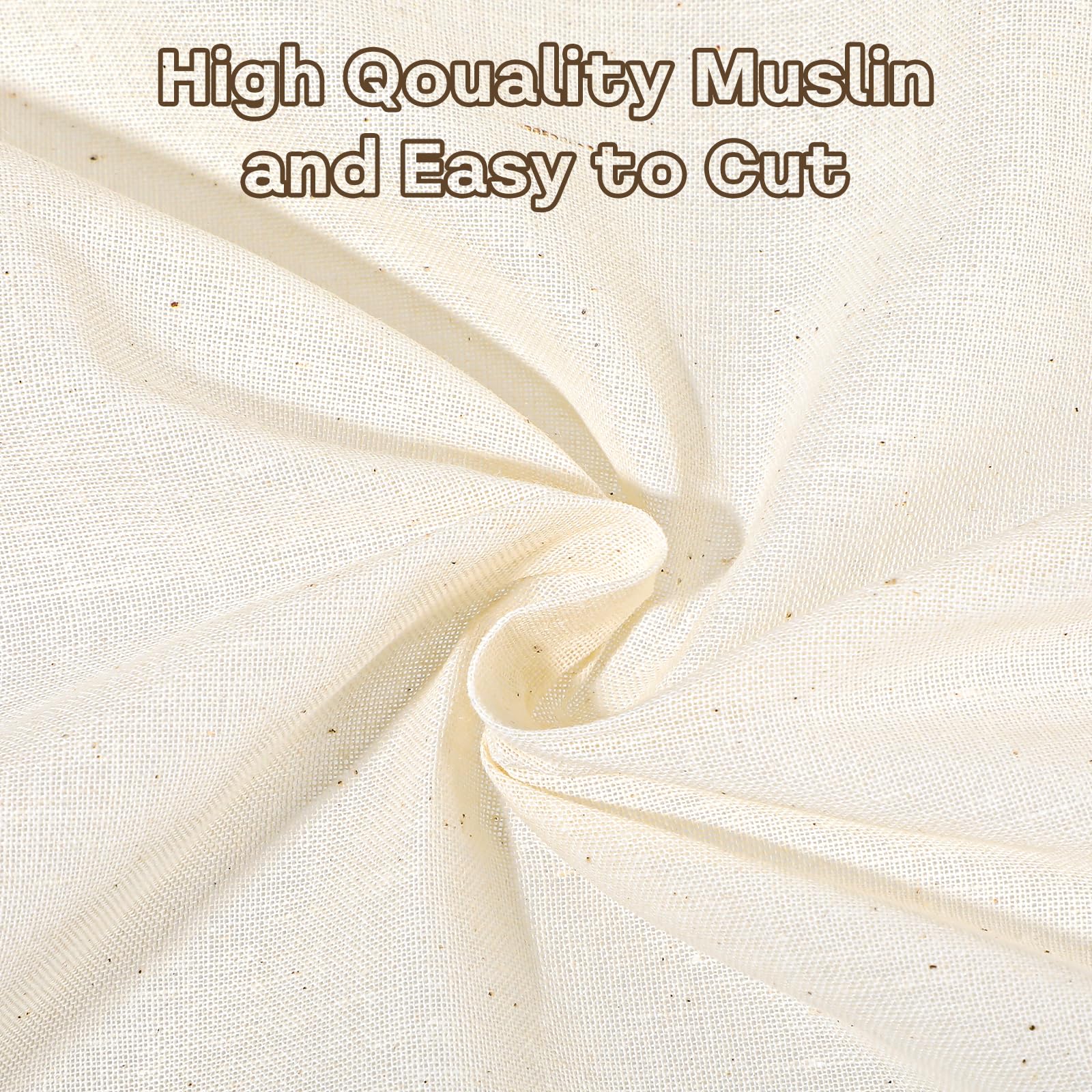 Tissu en mousseline légère 100 % coton naturel non blanchi pour couture, vêtements, matelassage, drapage - 160 x 13 m