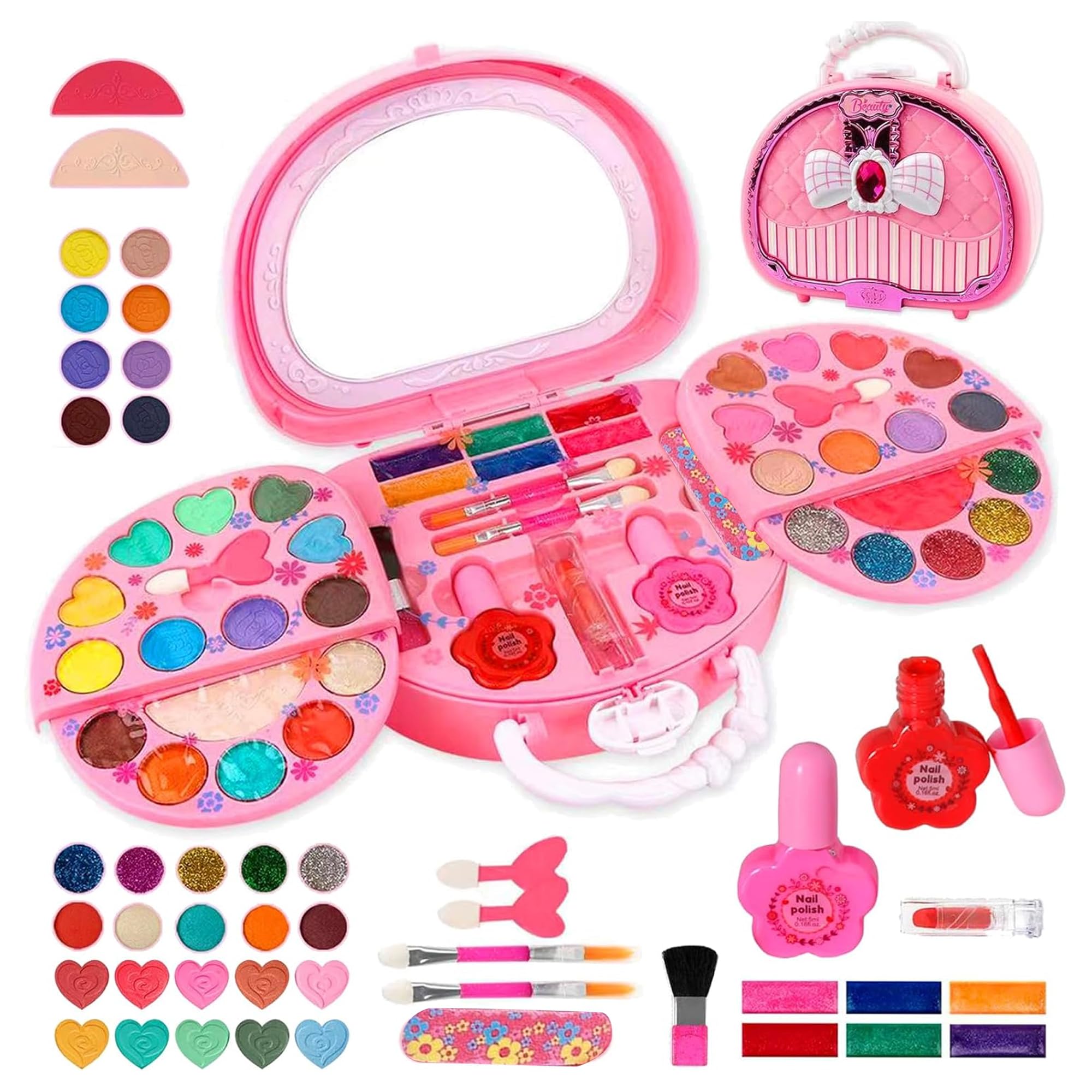 Kidology Kids Makeup Kit for Girl, Unicorn Toys for Girl Real Washable Makeup Girls Princess Play Make Up Toys, Makeup Set for Age 3+ Year Old Christmas & Birthday Gift (Dream Beauty Makeup Box)