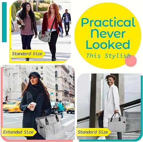 Miniatura 2 de Kipbelif - Bolsas de almuerzo aisladas bonitas y elegantes para mujeres – Lonchera grande y funcional para adultos, bolsa estilo bolso para trabajar