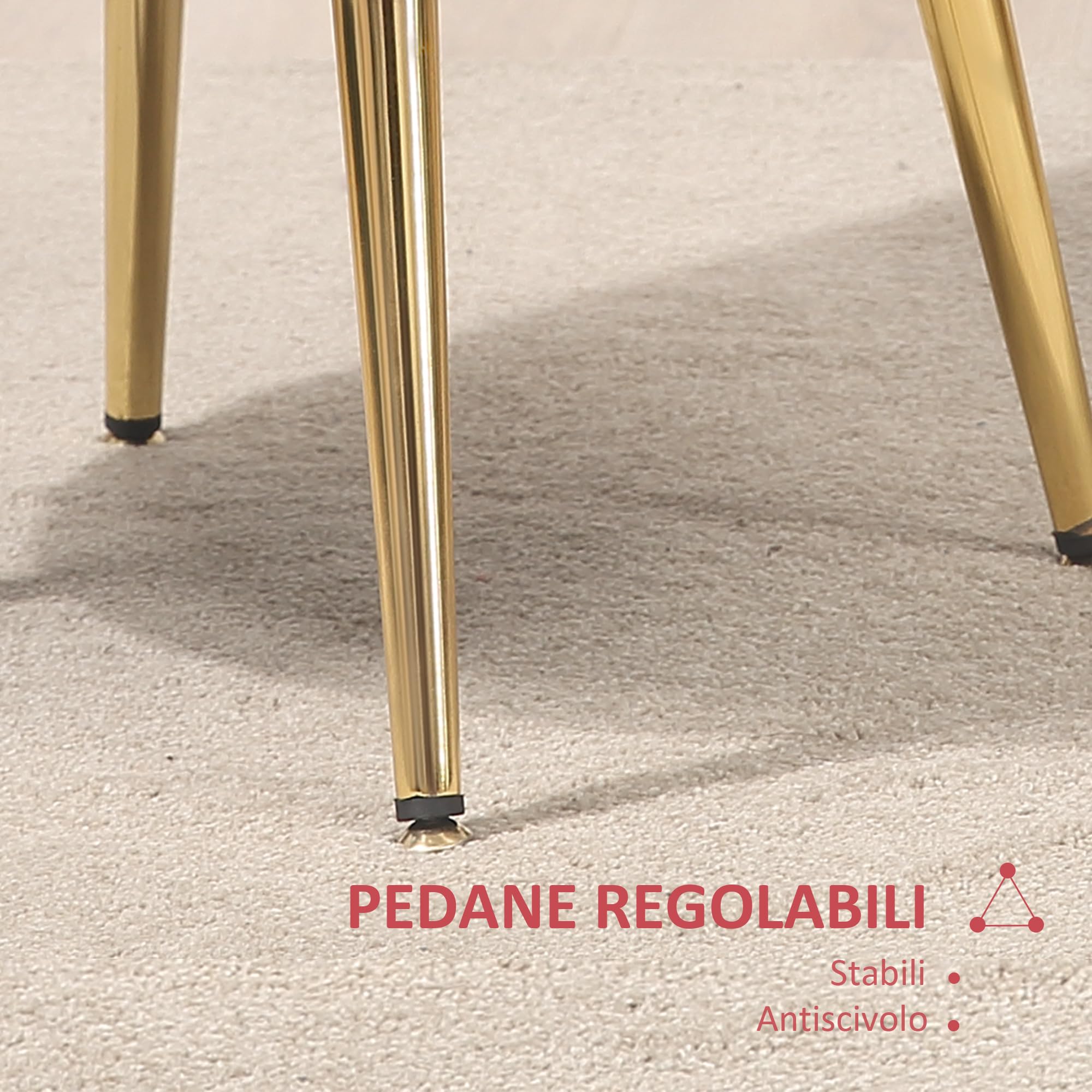 HomCom Poltrona in Velluto Rosso - Rosso
