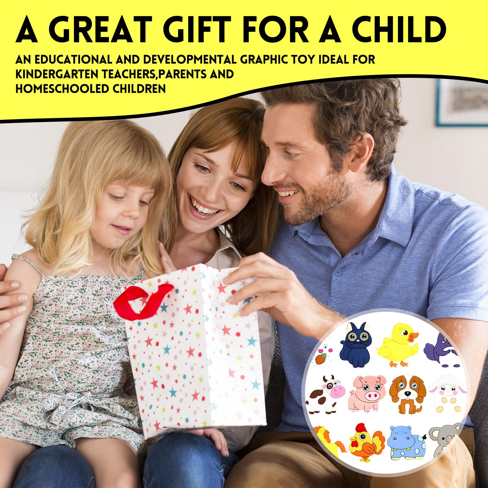 Sprießen - 12 Aimants Frigo Animaux Mignons Pour Enfants - Apprentissage Et Décoration - PVC Sécurisé