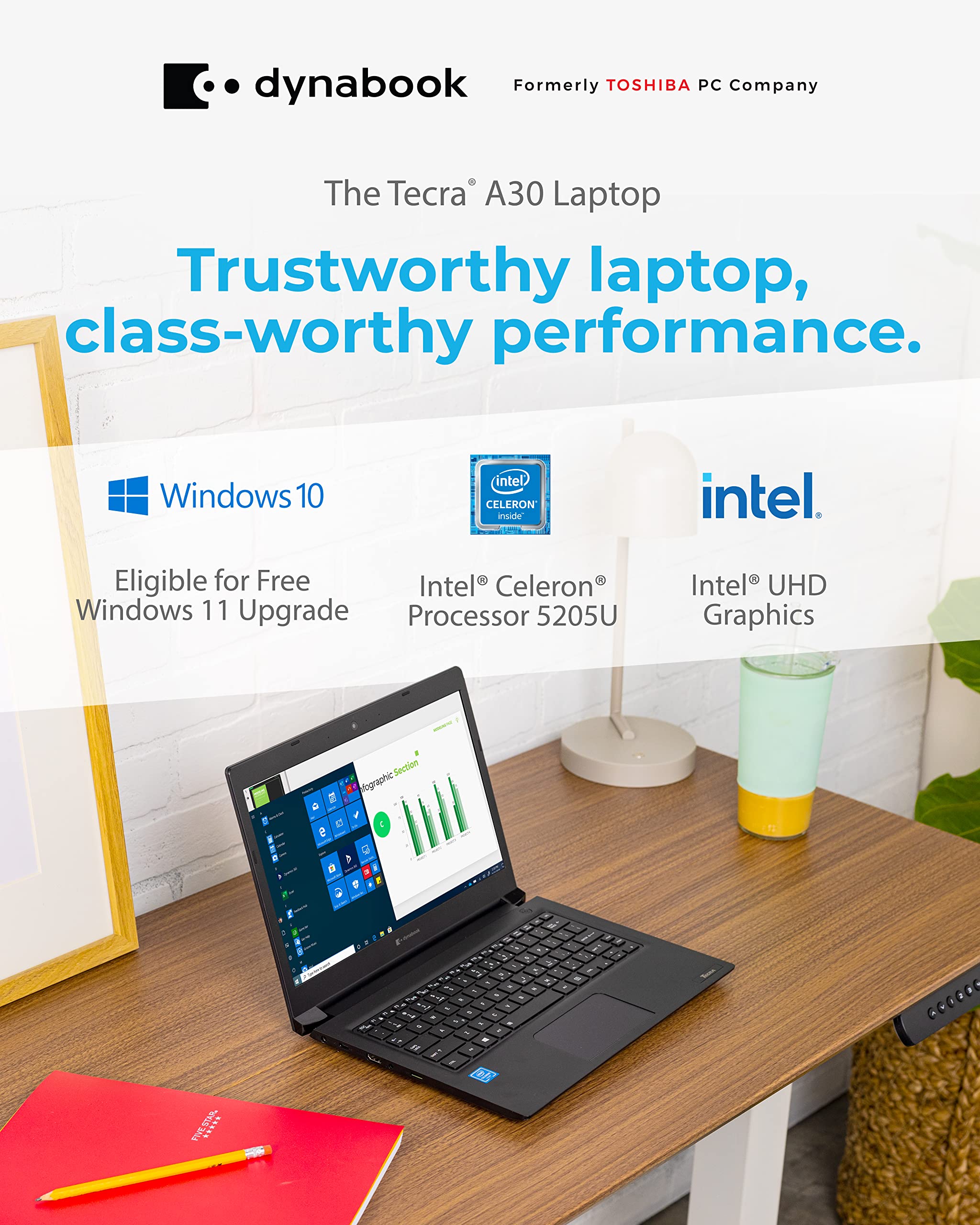 Amazon.com: dynabook Tecra portátil, Intel Celeron 5205U, 4 GB de