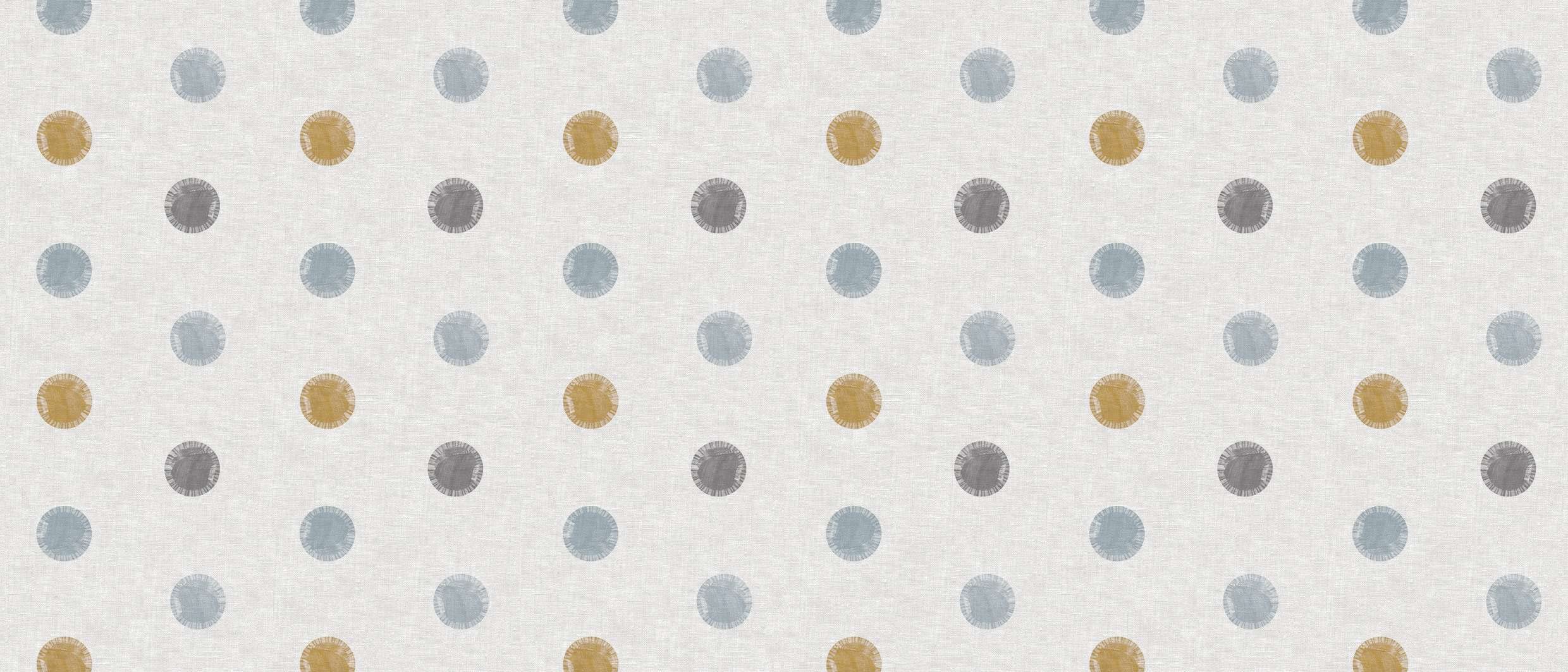 Home Expressions Large Polkadots In Greys, Duck Egg And Tan, Wipe Clean Vinyl Table Cloth/Protector Textile Backing (140Cm X 200Cm Rectangle)