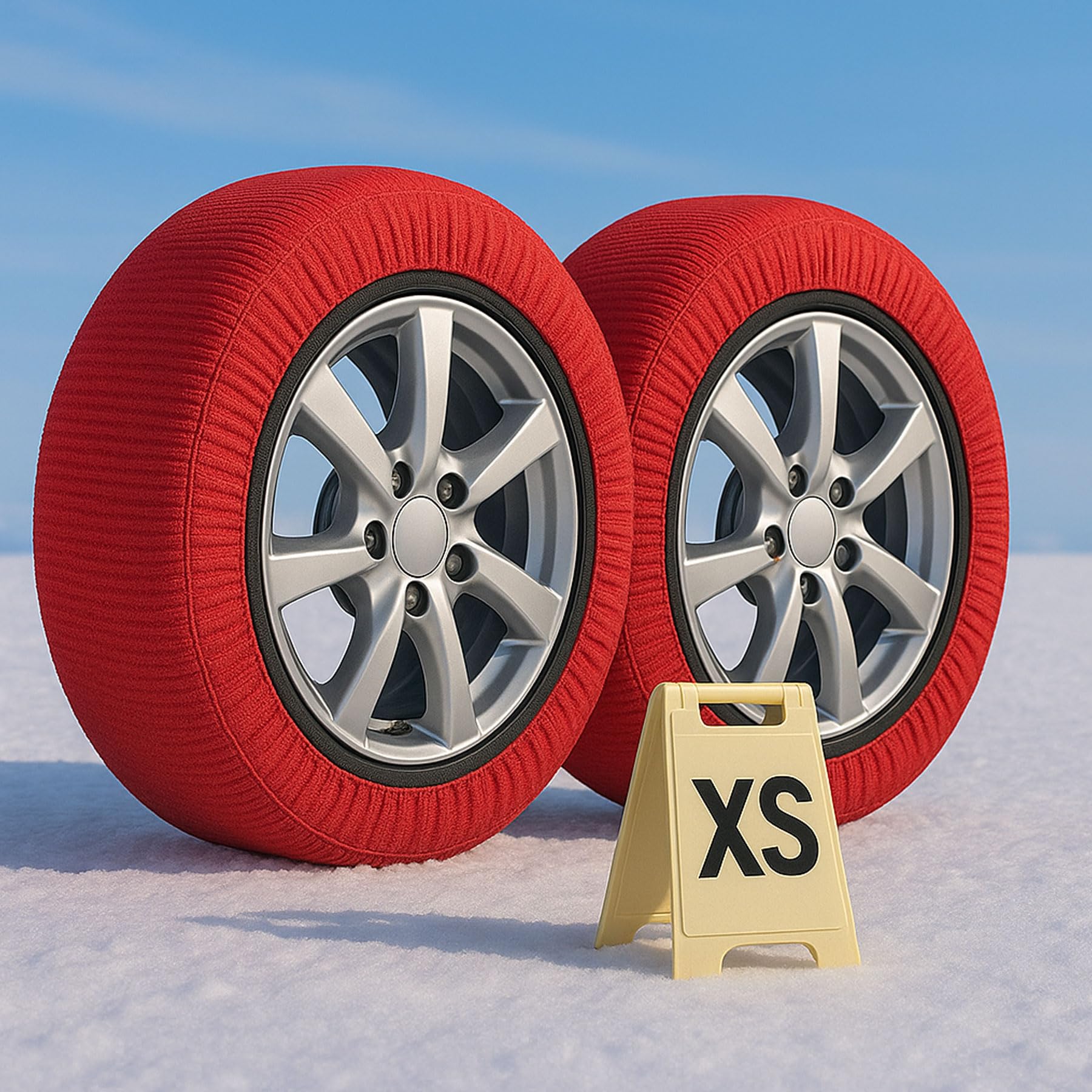 Auto-Schneesocken, geprüft nach EN 16662-1 2020, einfache Montage in 2 Minuten, 6 Größen erhältlich (XS)