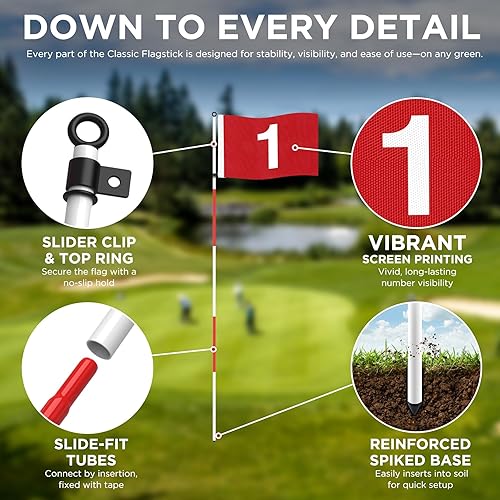 Miniatura 3 de KINGTOP - Juego de putting green de golf profesional, con mástil con bandera y hoyo, 6 pies, campo de golf para patio trasero, diseño portátil de 5