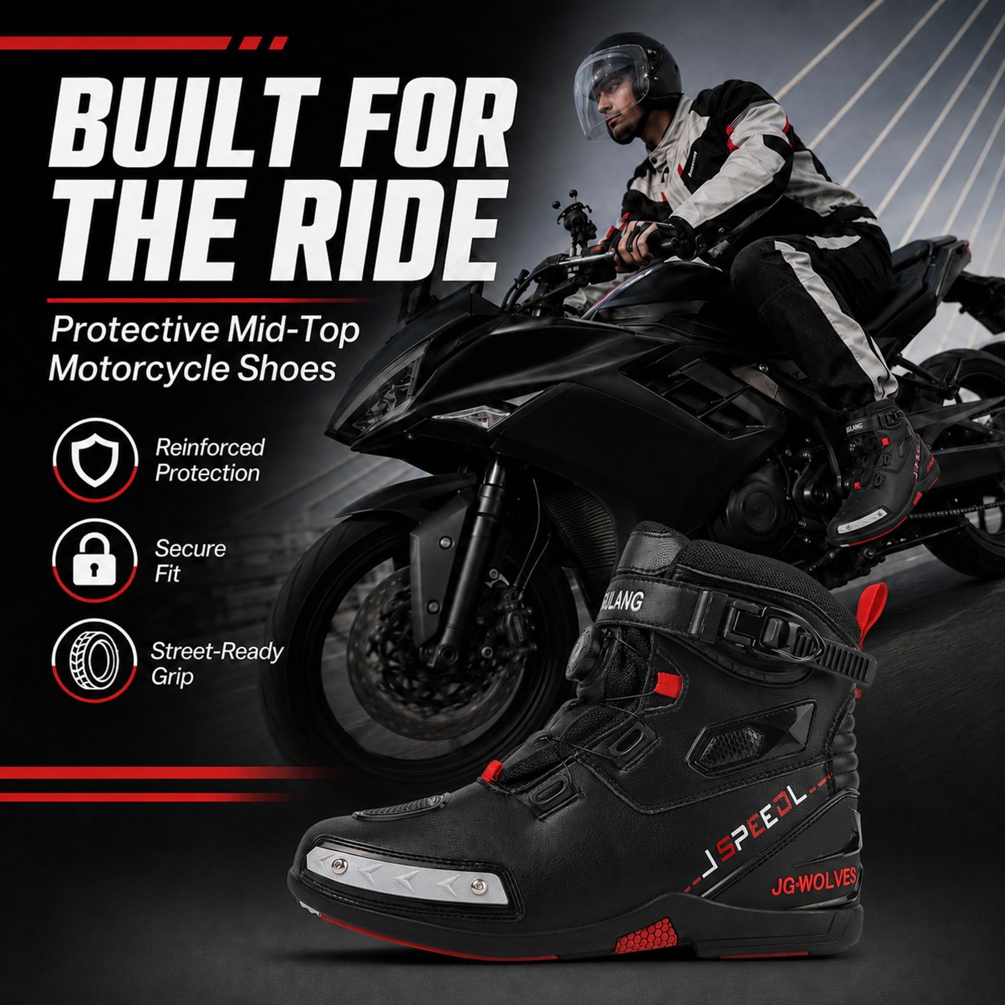 Botas Moto Hombre Hombre Invierno, Zapatos Moto Antideslizantes