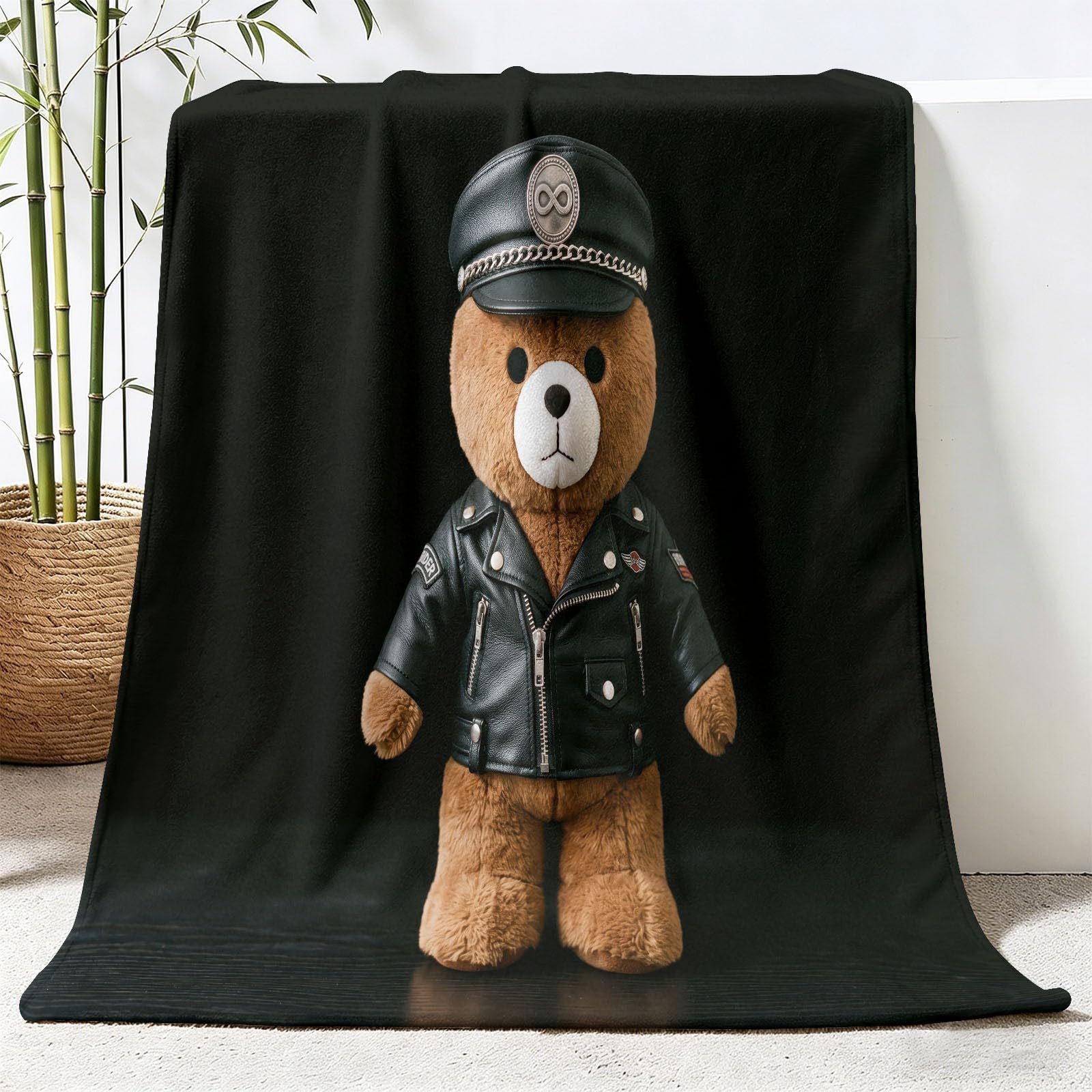 Generisch Kuscheldecke Decke 180x220 cm, Cartoon Süß Weiche Flanell Fleecedecke, Teddybär Jacke Hut Wohndecken Couchdecke Flauschig Tagesdecke Sofadecke für Bett Sofa Schlafzimmer