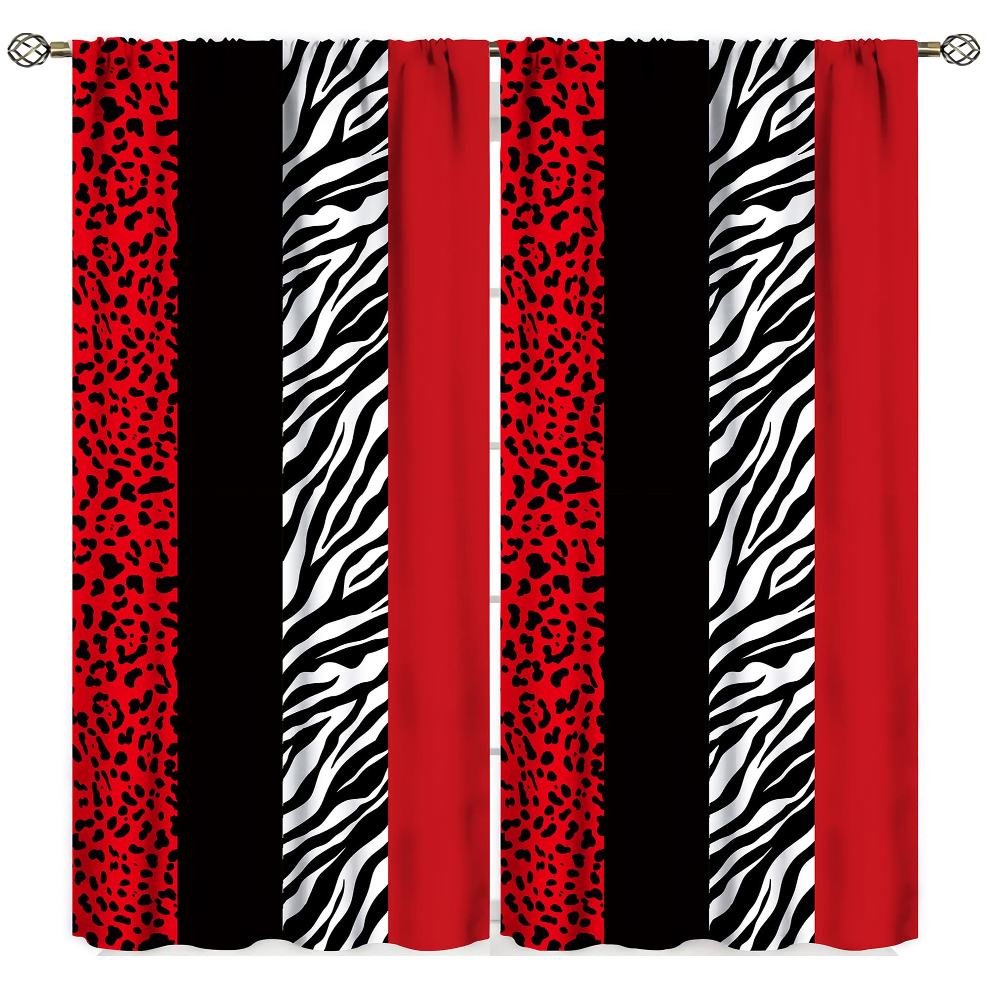 GY Wild Animals Print Curtain, Room Darkening Thermal Insulated Blackout Leopard Boa Window Drapes for Living, Dining, Bedroom,42" x 45"