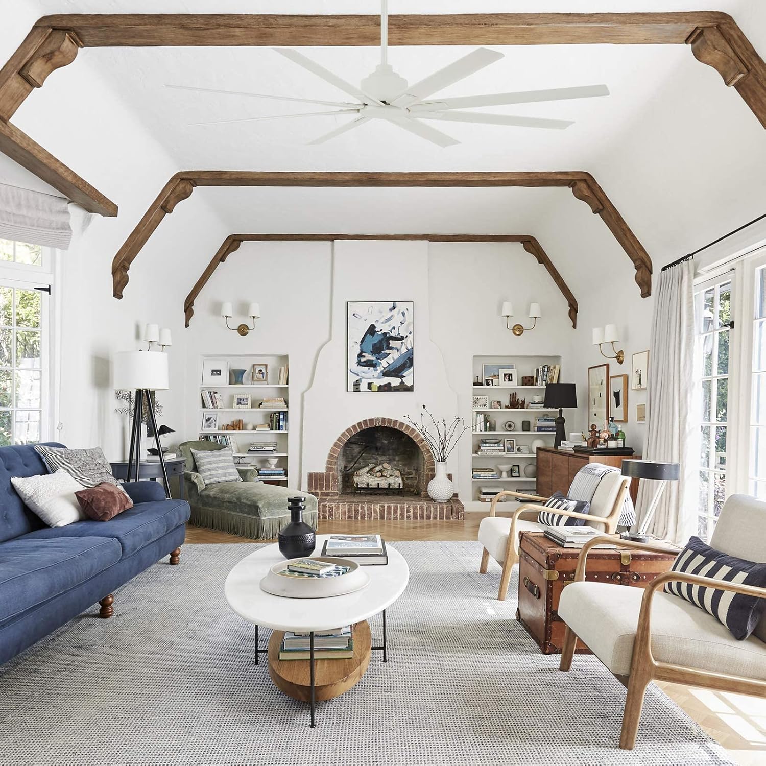 60% Off Discount Minka-Aire F896-84-WHF Xtreme H2O 84 Inch Outdoor Ceiling Fan with DC Motor in Flat White Finish