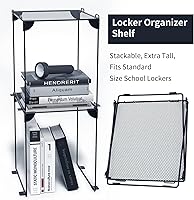 Vista 7 de Neudeco Pack 2, Estante de casillero de malla, organizador de casillero extra alto apilable, construcción plegable y metálica, se ajusta a