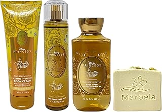 Bath & Body Works Limited Edition Princess Collection Belle Trio Gift Set - Body Cream, Fragrance Mist and Body Wash - with a Wild Jasmine Bar Soap - full Size