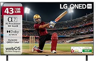 LG 108 cm (43 Inches) QNED 8A AI Series 4K Ultra HD (3840 x 2160) Smart webOS QNED TV 43QNED8AA6A