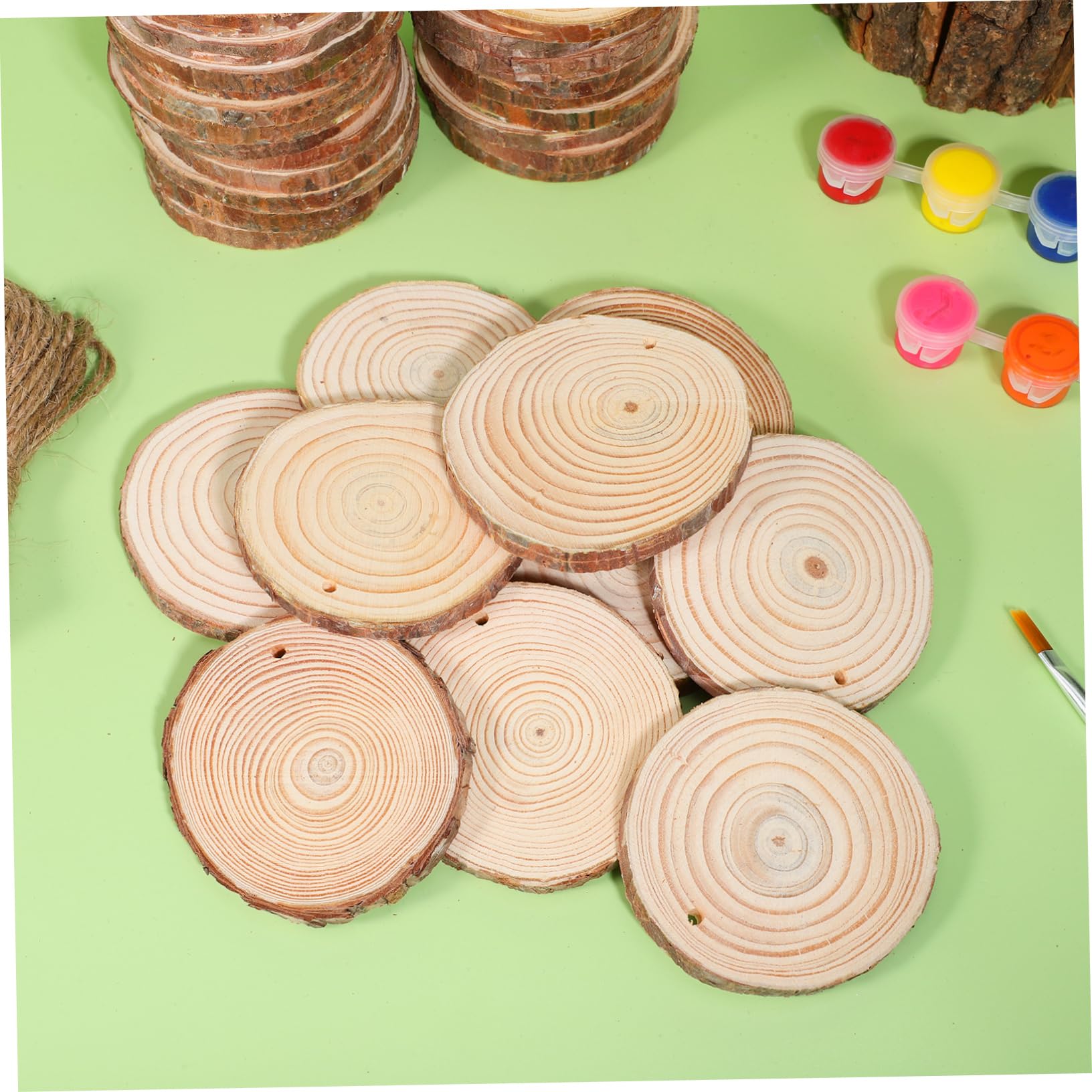 Housoutil 50stücke Naturholzscheiben Zum Basteln Ungebohrte Runde Holzscheiben Unbemalte Holzscheiben Für Handwerk Diy-projekte Holzornamente Zum Bemalen
