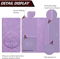 Vista 4 de Tarjetero de registro y seguro de automóvil para mujeres y hombres, organizador de documentos púrpura con hebilla magnética para un fácil acceso