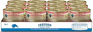 Blue Buffalo Freedom Grain Free Natural Adult Small Breed Wet Dog Food, Chicken 5.5oz cans (Pack of 24)