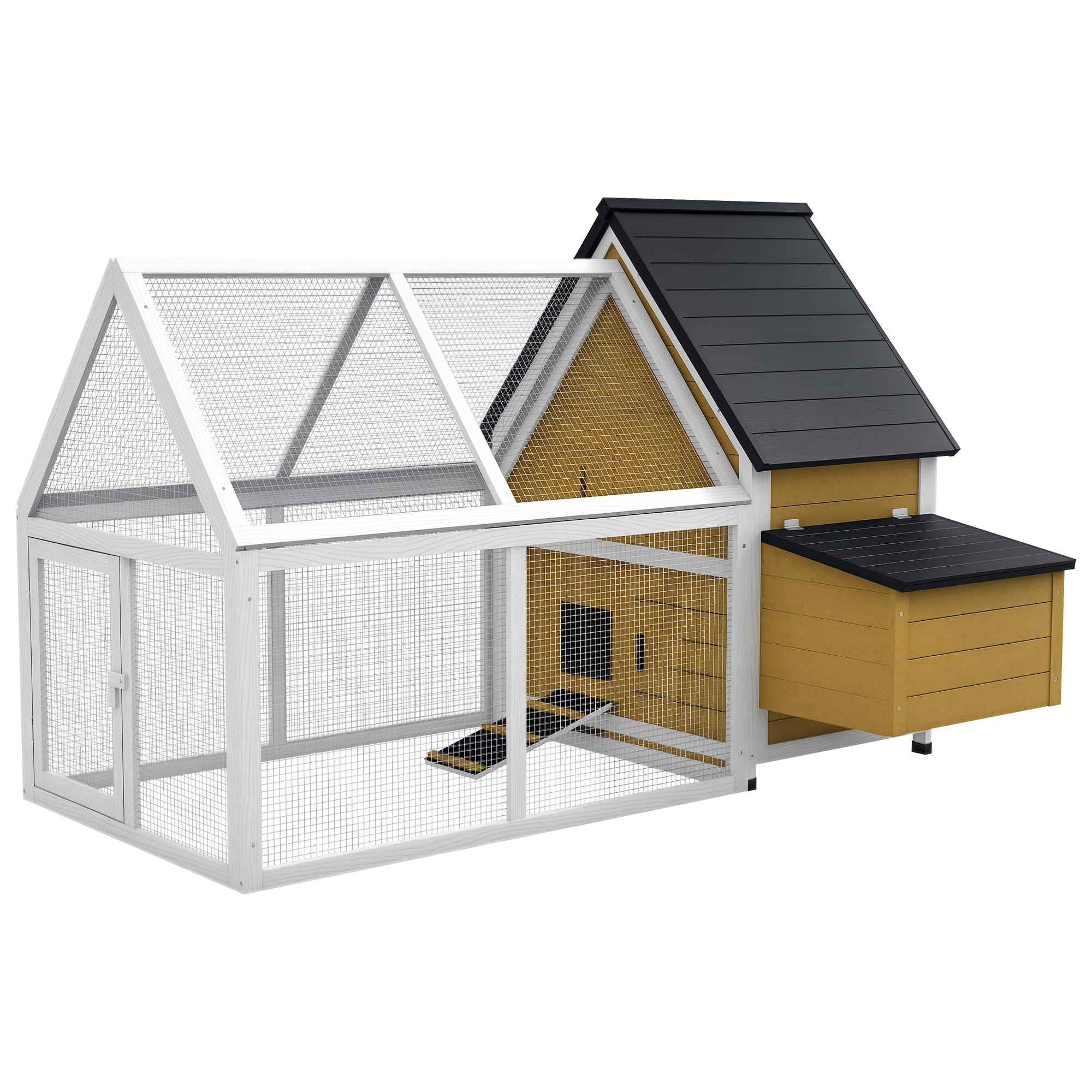 PawHut 65 Chicken Coop Wooden with Detachable Run