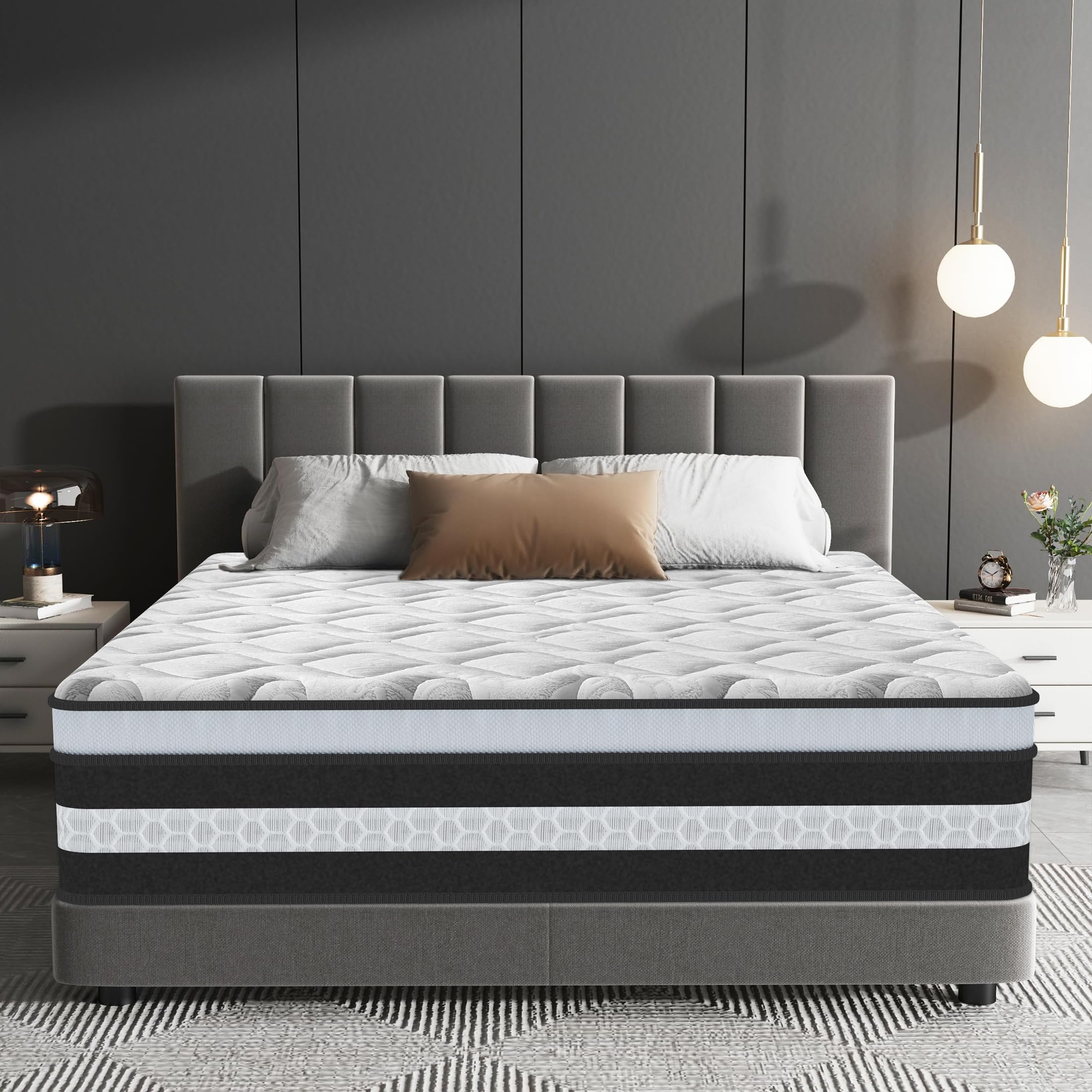Materasso Matrimoniale 160x200 Altezza 30 cm, Certificato OEKO-TEX, materasso a Molle e Schiuma, materassi Memory, Media Rigidità H3, Materassi Ortopedico e Ergonomico, Ipoallergenico e Traspirante