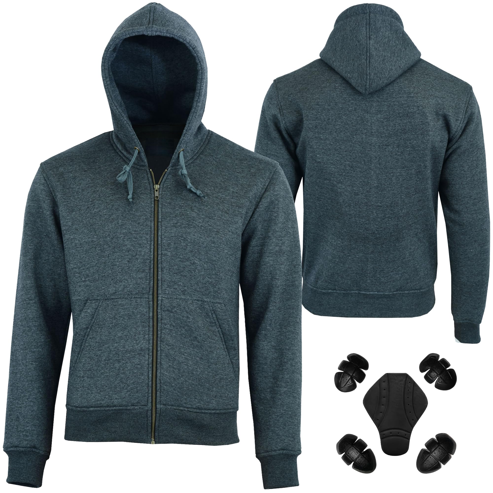Herren Moto Racing Hoodie Aramidgewebe Motorradschutzjacke Stilvolles Kapuzensweatshirt Schutzfutter CE-Zulassung